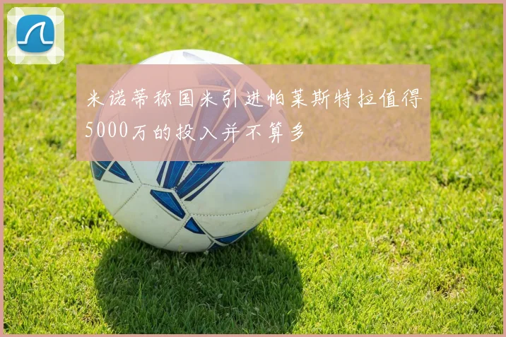 米诺蒂称国米引进帕莱斯特拉值得5000万的投入并不算多